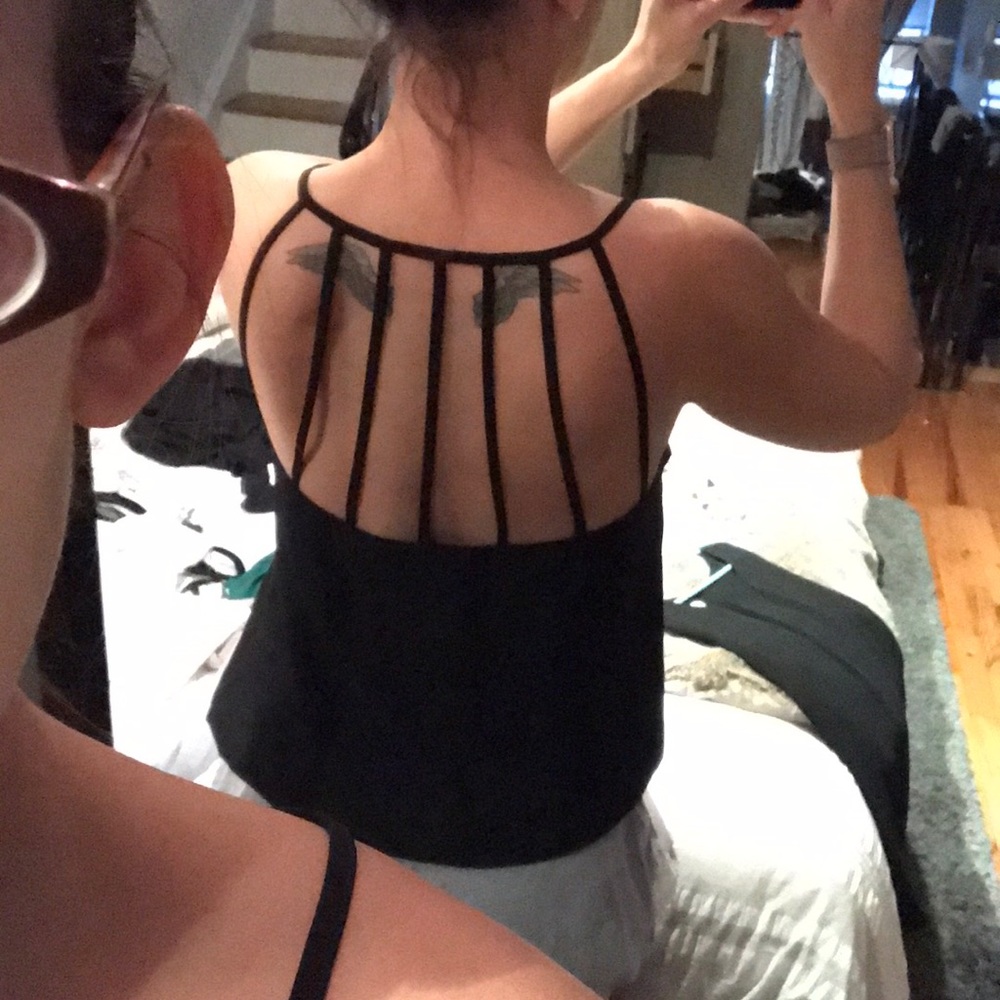 Black straps tank